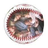 メリークリスマスダディーレッドグリーンタイポグラフィ写真 野球ボール (正面左)