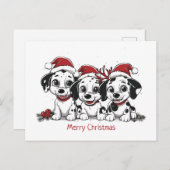 メリークリスマスダルマチアの犬 シーズンポストカード (正面/裏面)