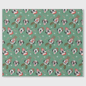 メリークリスマスダルマチアの犬 ラッピングペーパー (フラット)