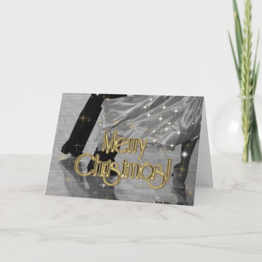 メリークリスマスダンサーパーソナライズされた シーズンカード (正面)