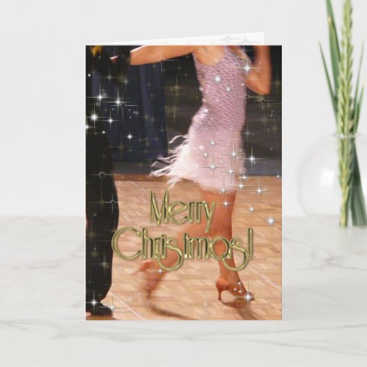 メリークリスマスダンサーパーソナライズされた シーズンカード (正面)