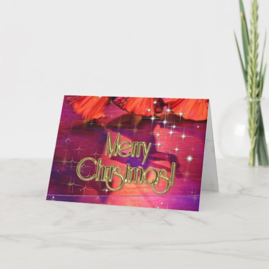 メリークリスマスダンサーパーソナライズされた シーズンカード (正面)