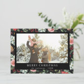 メリークリスマスダークエレガントフローラ写真 シーズンカード (スタンド正面)