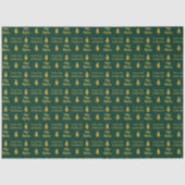 メリークリスマスダークグリーンと金ゴールド名の木 薄葉紙 (正面)