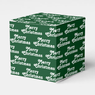 メリークリスマスダークグリーンホワイトホリデーギフト フェイバーボックス