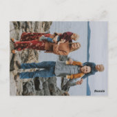 メリークリスマスダークグリーン金ゴールド松の木写真 ポストカード (裏面)