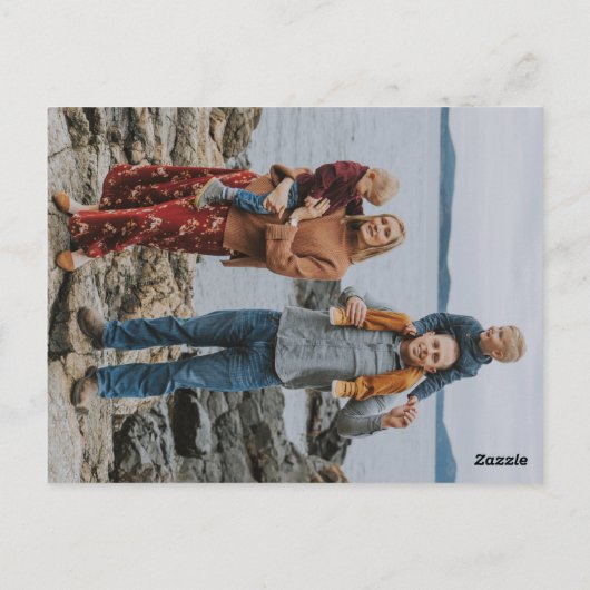 メリークリスマスダークグリーン金ゴールド松の木写真 ポストカード (裏面)