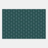 メリークリスマスダークティール（緑がかった色）フェスティバル休日 ラッピングペーパーシート (正面)