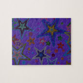 メリークリスマスダークパープル、スター天国スター ジグソーパズル (横)