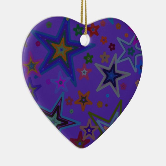 メリークリスマスダークパープル、スター天国スター セラミックオーナメント (右)