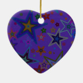 メリークリスマスダークパープル、スター天国スター セラミックオーナメント (裏面)