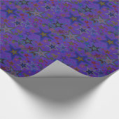 メリークリスマスダークパープル、スター天国スター ラッピングペーパー (角)