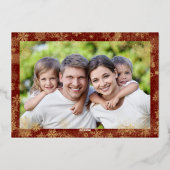 メリークリスマスダークレッド2フォト金ゴールド 箔シーズンカード (裏面)