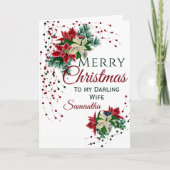 メリークリスマスダーリング妻ポインセチア花 シーズンカード (正面)