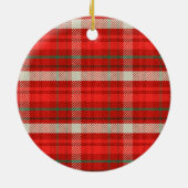 メリークリスマスチェックのプレイドパーソナライズされたトナカイ セラミックオーナメント (裏面)