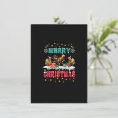 メリークリスマスチキンサンタおもしろいライトクリスマス 招待状 (スタンド正面)