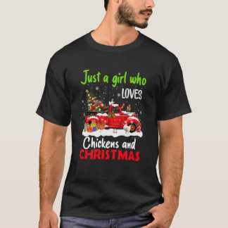 メリークリスマスチキンサンタハットライトクリスマスおもしろい Tシャツ