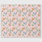 メリークリスマスチキンパターン ラッピングペーパー (フラット)