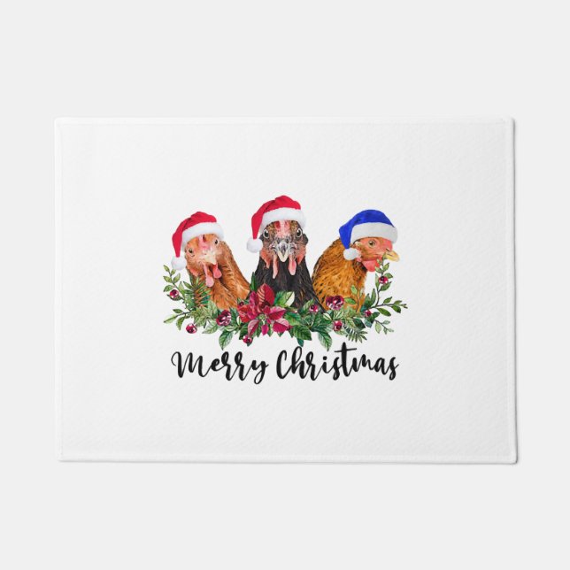 メリークリスマスチキン ドアマット (正面)