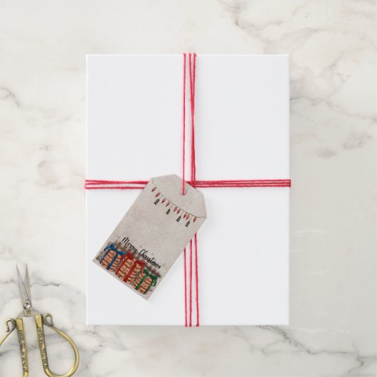 メリークリスマスチョコレートチップクッキー ギフトタグ (より糸付き)