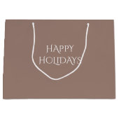 メリークリスマスチョックブラウン9C7F74大抱き枕 ラージペーパーバッグ (正面)