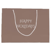 メリークリスマスチョックブラウン9C7F74大抱き枕 ラージペーパーバッグ (裏面)