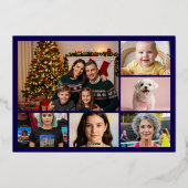 メリークリスマスチョーチョ列車ミッドナイトブルー金ゴールド 箔シーズンカード (裏面)