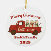 メリークリスマスチルクルーのクリスマス セラミックオーナメント (正面)