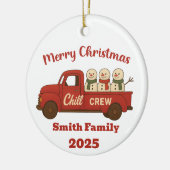 メリークリスマスチルクルーのクリスマス セラミックオーナメント (左)