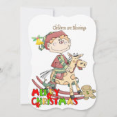 メリークリスマスチルドレン賛美ズフラットグリーティングカード カード (裏面)