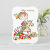 メリークリスマスチルドレン賛美ズフラットグリーティングカード カード (スタンド正面)