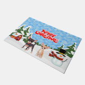 メリークリスマスチワハス ドアマット (アングル)
