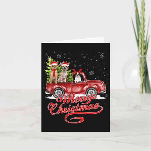 メリークリスマスチワフアホアドッグラバーサンタトナカイ カード (正面)