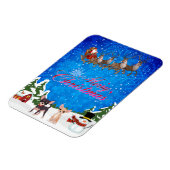 メリークリスマスチワワとサンタ マグネット (左側)