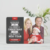 メリークリスマスチ名門私立校風のャルクボードフォトカード シーズンカード (スタンド正面)