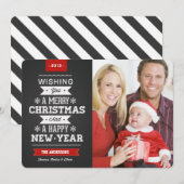 メリークリスマスチ名門私立校風のャルクボードフォトカード シーズンカード (正面/裏面)