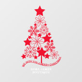 メリークリスマスツパーソナライズされたリー ウィンドウサイン (シート)