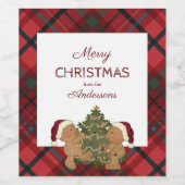 メリークリスマスツベアーズツリー飾ズ ワインラベル (シングルラベル)