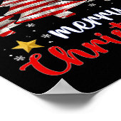 メリークリスマスツリーおもしろいアメリカ国旗X ポスター (角)