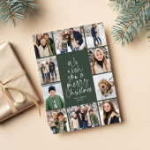 メリークリスマスツリーおもしろい10写真コラージュ緑 シーズンカード