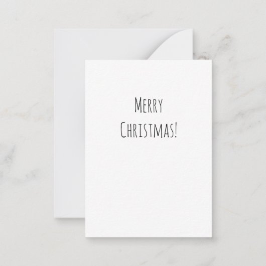 メリークリスマスツリーかわいいマンモスサンタハット ノートカード (裏面)