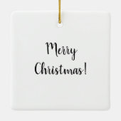 メリークリスマスツリーかわいい子犬サンタハットセラ セラミックオーナメント (裏面)