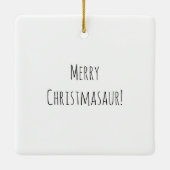 メリークリスマスツリーかわいい恐竜サンタハット セラミックオーナメント (裏面)