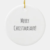 メリークリスマスツリーかわいい恐竜サンタハット セラミックオーナメント (裏面)