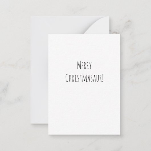 メリークリスマスツリーかわいい恐竜サンタハット ノートカード (裏面)
