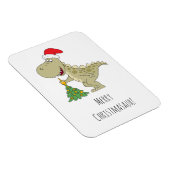 メリークリスマスツリーかわいい恐竜サンタハット マグネット (右側)