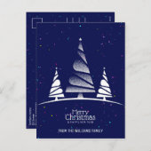 メリークリスマスツリーが海軍の家族の写真を希望 シーズンポストカード (正面/裏面)