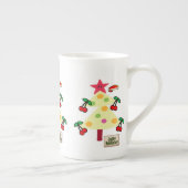 メリークリスマスツリーすてきホリデーさくらんぼ ボーンチャイナマグカップ (右)
