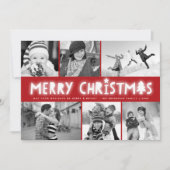 メリークリスマスツリーとスターグロー6フォトコラージュ シーズンカード (正面)