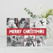 メリークリスマスツリーとスターグロー6フォトコラージュ シーズンカード (スタンド正面)